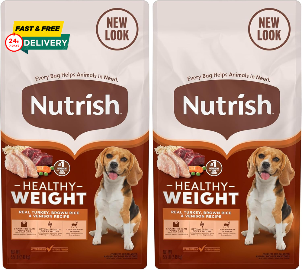 Nutrish Rachael Ray Dry Dog Food, Turkey, Brown Rice & Venison Recipe for Weight