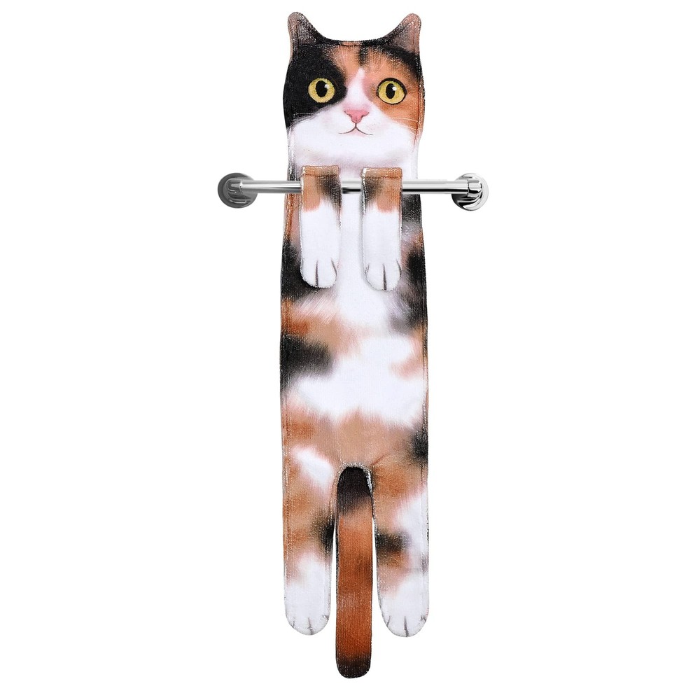 Cute Fairy Tale Cat Hand Towels for Bathroom and Kitchen Decor