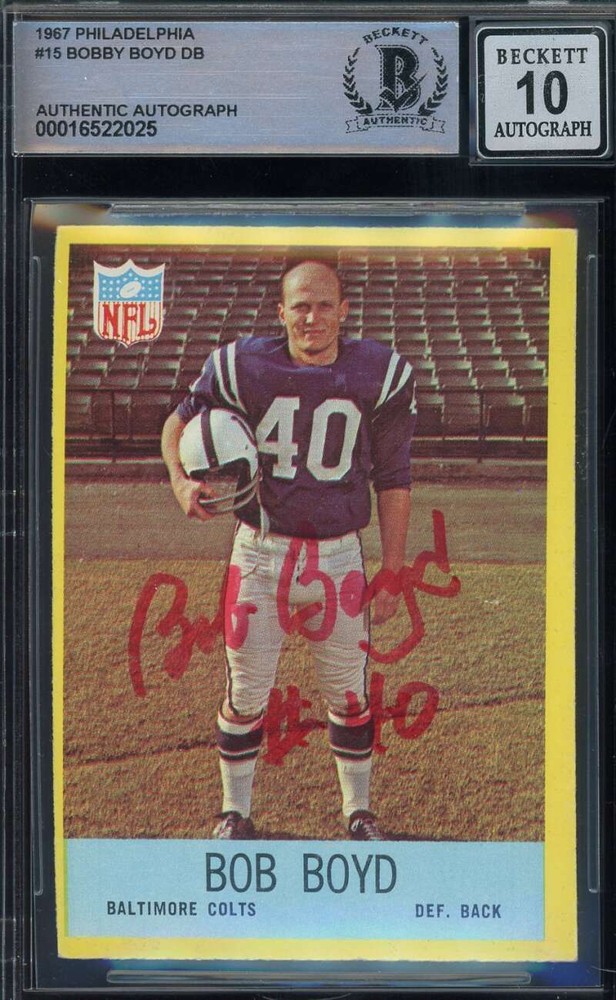 Bob Boyd Gem Mint 10 Beckett BAS Signed 1967 Philadelphia Autograph