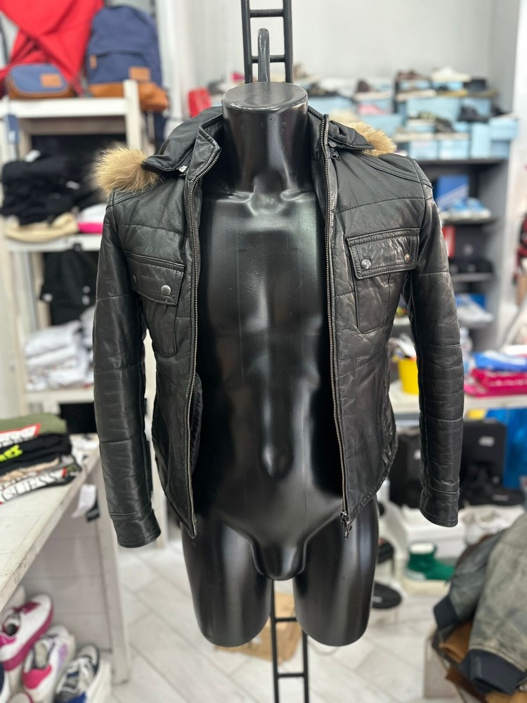 Clabrun Leather Jacket Used Men's Size 42 Black LLV503