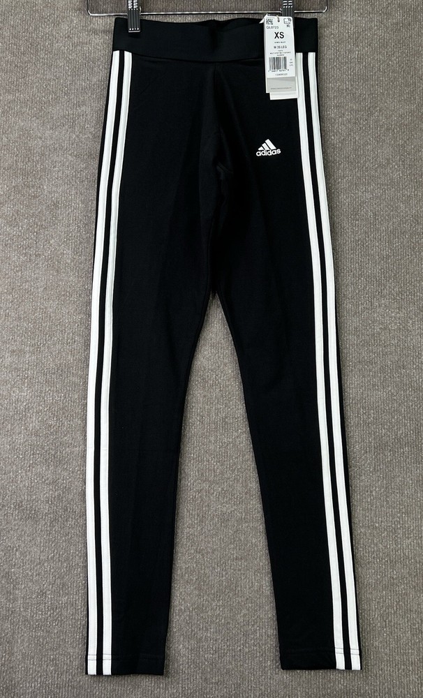 Adidas Tights Womens Size XS Black White 3 Stripe Multi Sport GL0723 NWT