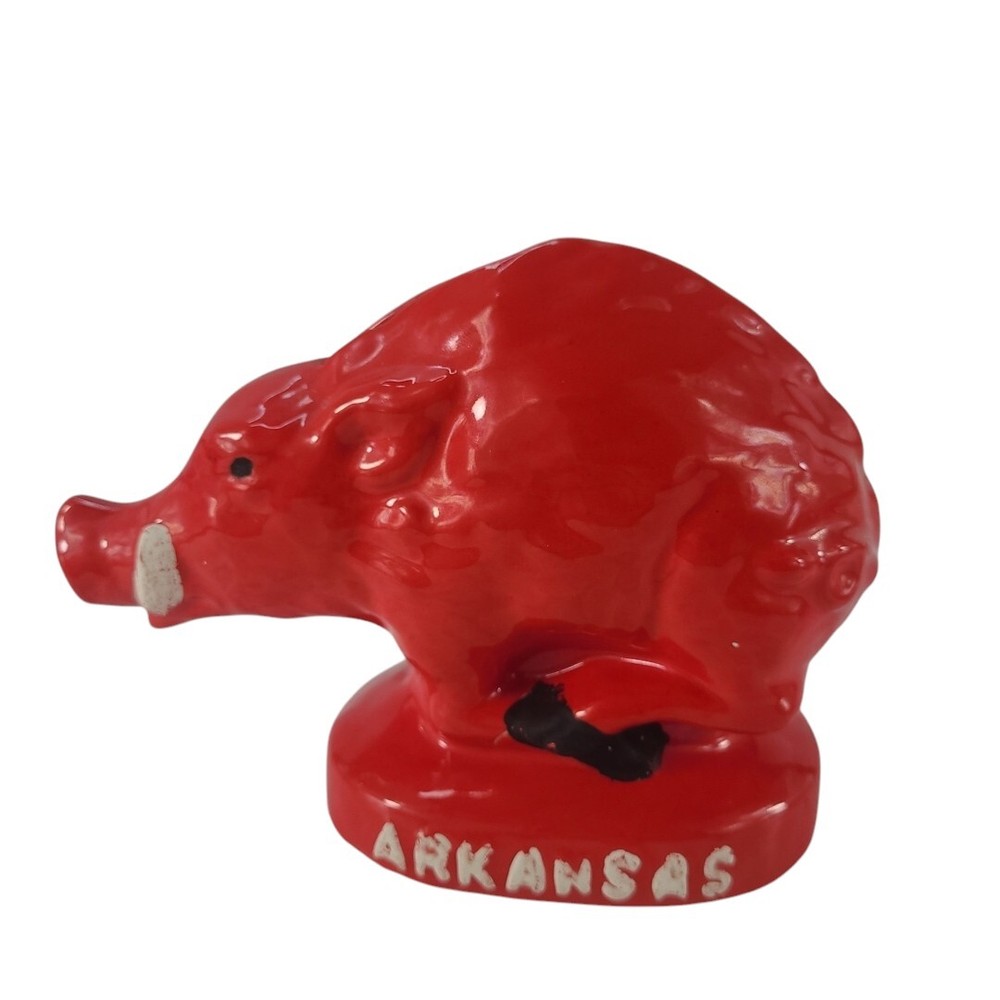 Vintage Arkansas Razorbacks Piggy Bank Ceramic Figurine