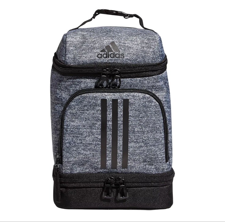 Adidas Excel 2 Food Lunch Bag Box School Work Wipe Clean Gray Black New