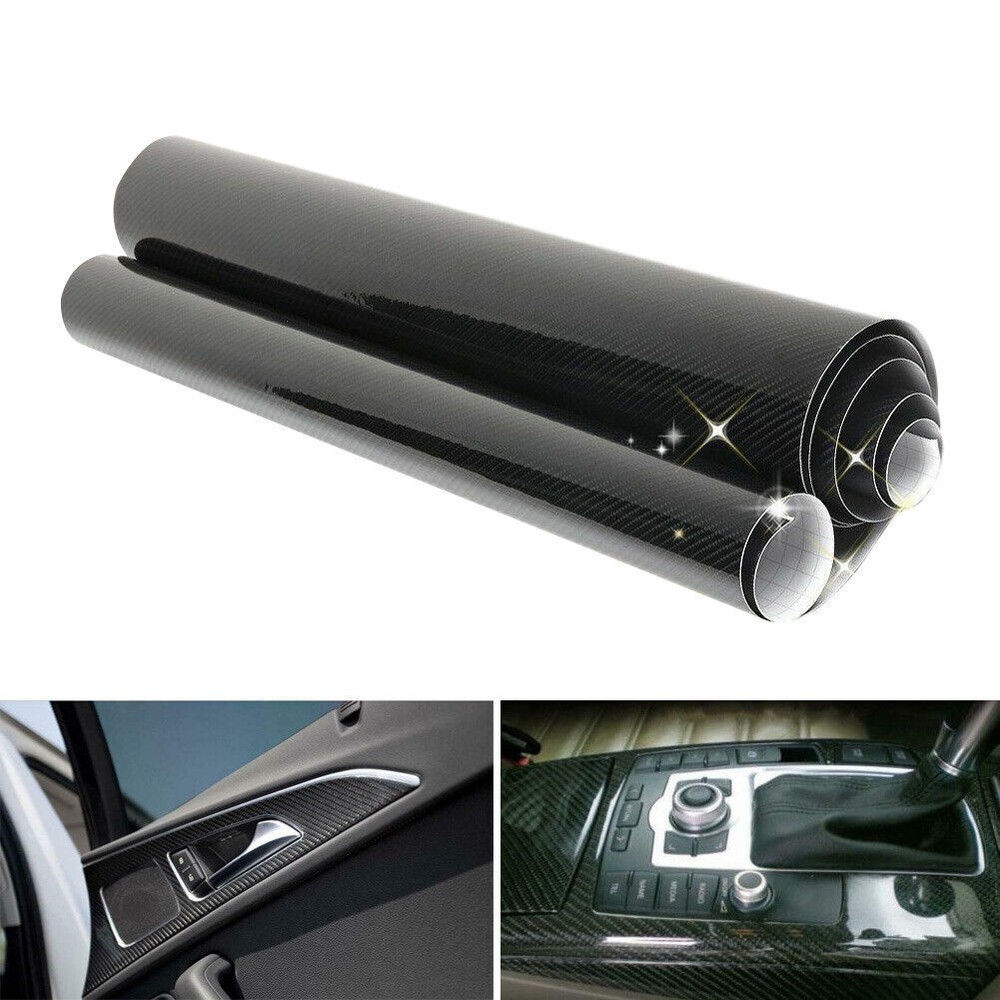 5D Gloss Carbon Fiber Vinyl Wrap for Car Interior Sticker Film Roll