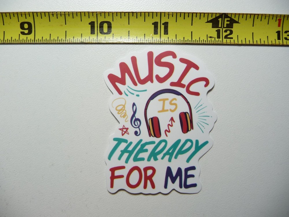 Music Therapy Headphones Decal Sticker for Musicians and Fans