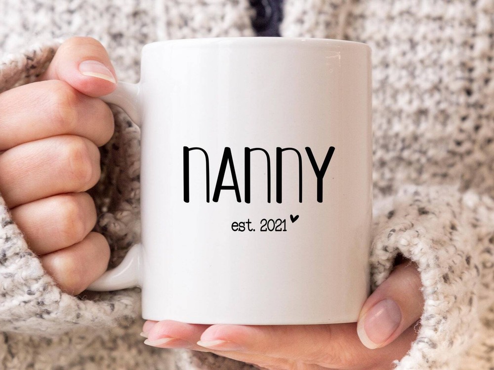 Nanny Est Coffee Mug Pregnancy Announcement Coffee Mug Custom Gift To Announce