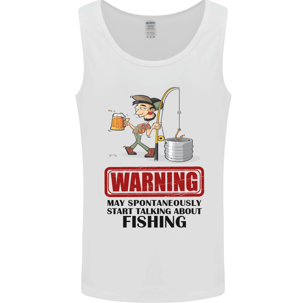 Fishing Warning May Start Talking Funny Mens Vest Tank Top