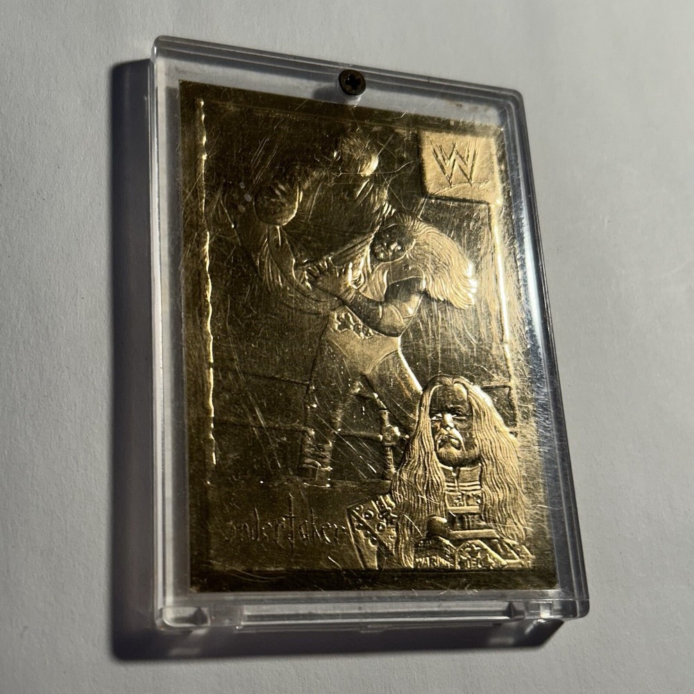INCASED 1999 DANBURY MINT WWF WWE 22KT GOLD CARD OF THE UNDERTAKER CARD # 12