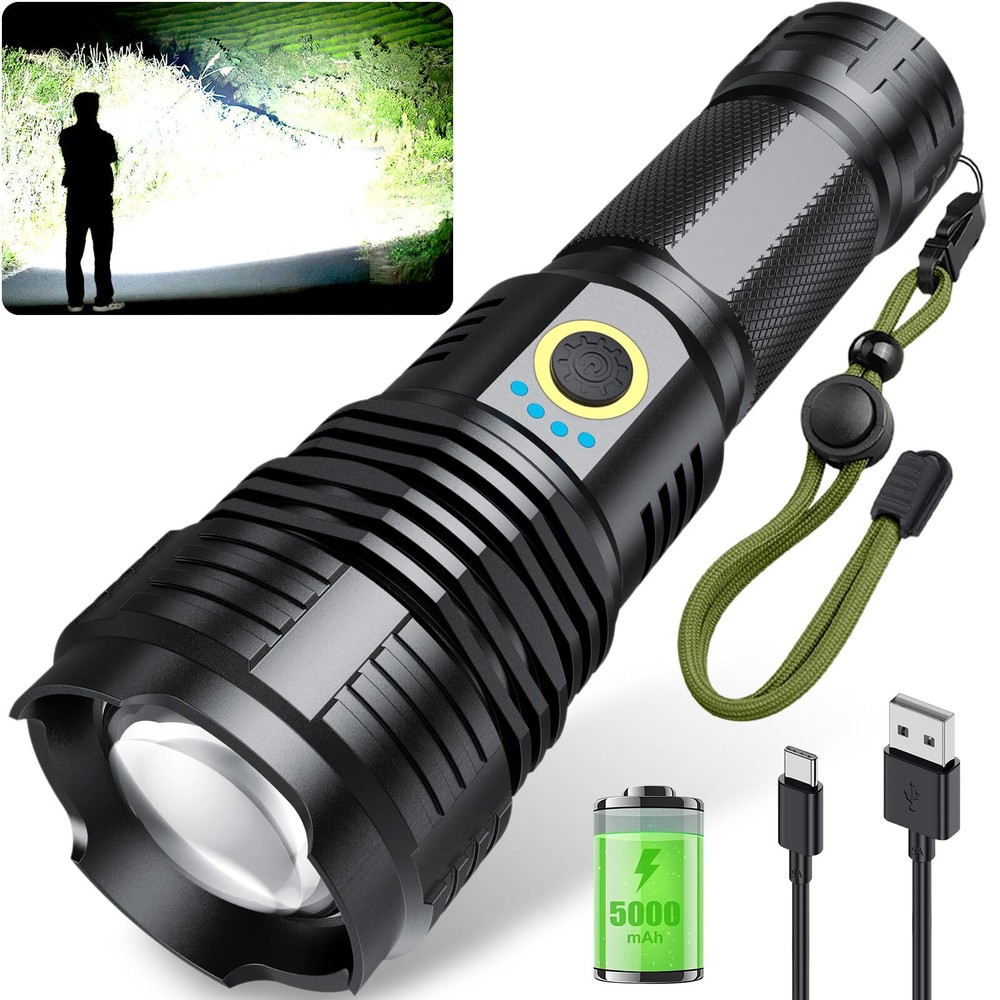 Rechargeable Flashlights 990000 High Lumens, Super Bright Flashlight with 10 ...