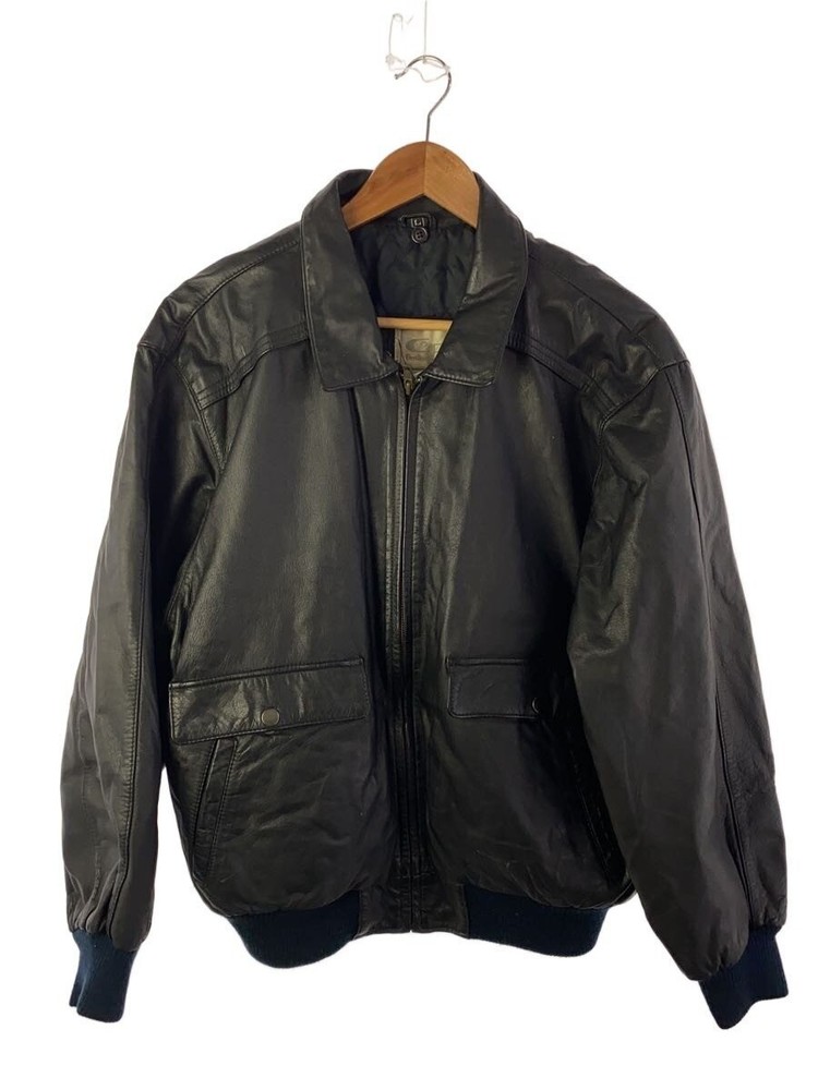 Leather Jacket Blouson/-/Cowhide/Blk/Plain 6681