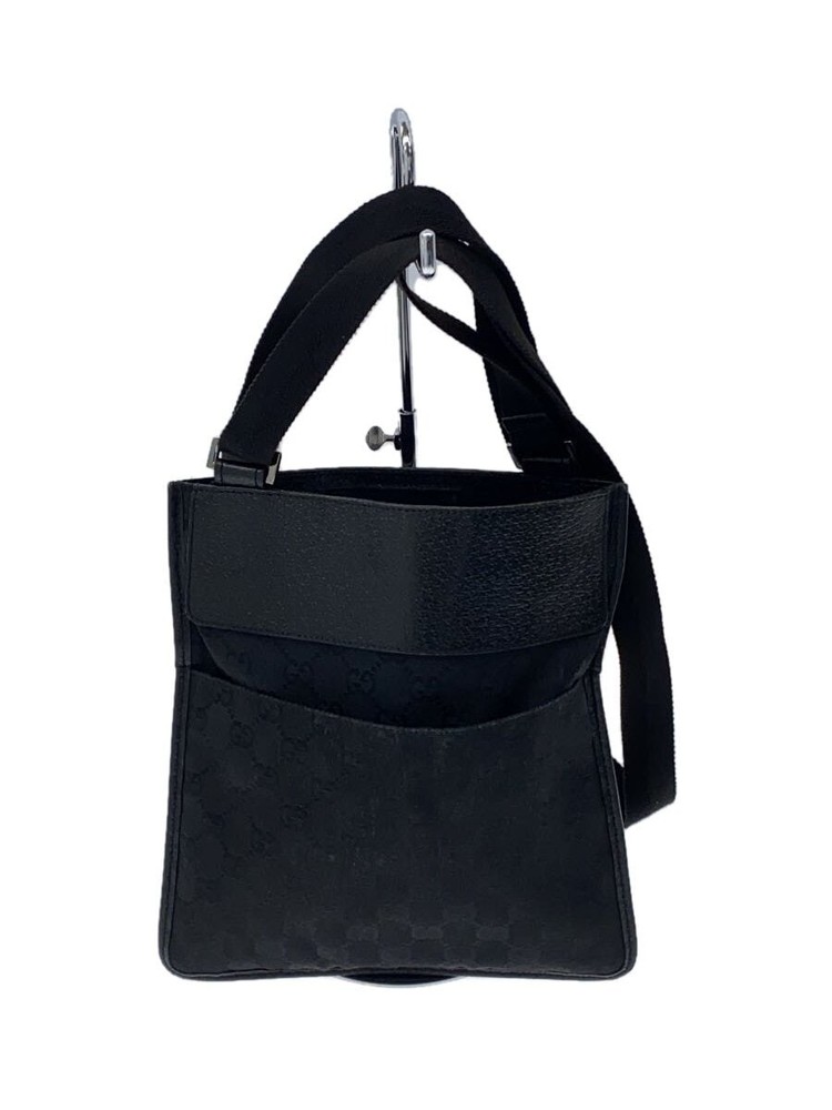 GUCCI GG Canvas Shoulder Bag in Black