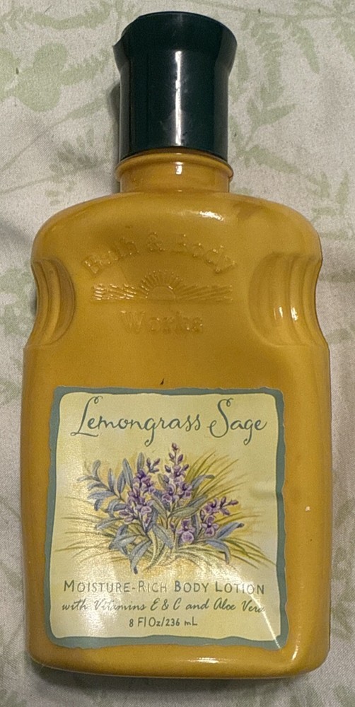 Vtg Bath & Body Works Lemongrass Sage Moisture Rich Body Lotion 8 fl oz New Rare