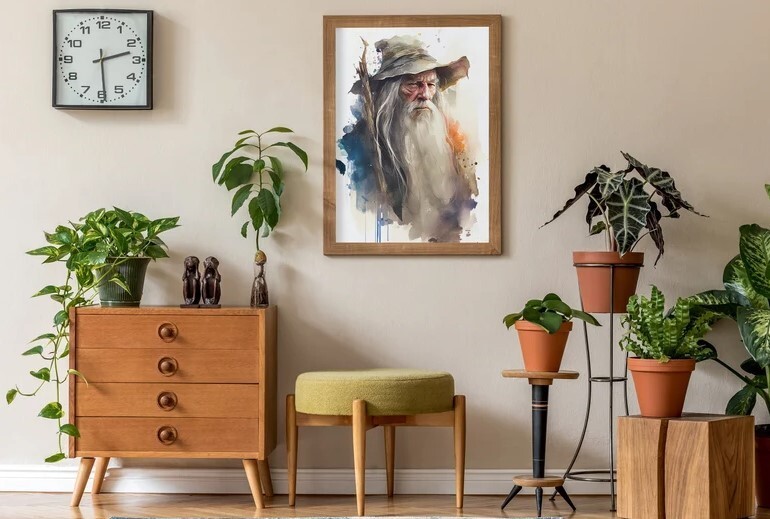 Gandalf Watercolor Sketch, Lord of the Rings Art