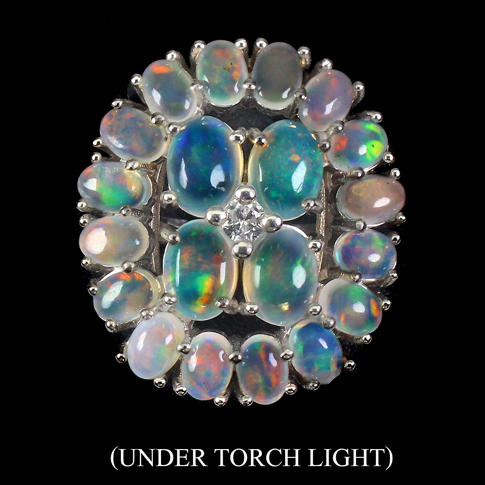 Valentine 925 Silver Ring with 8x6mm Natural Oval Fire Opal Gemstone Size 9 Jewelry