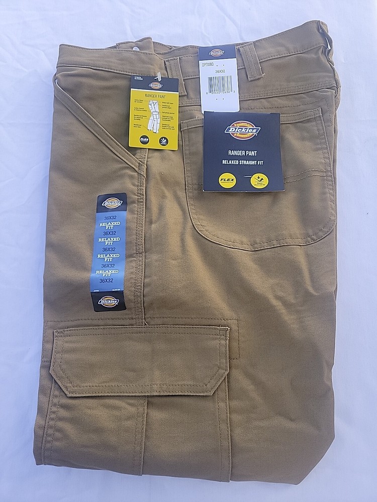 Dickies Ranger Cargo Pants. Relaxed ,Straight Fit, Flex. 36/32 RUST. Cell Pocket