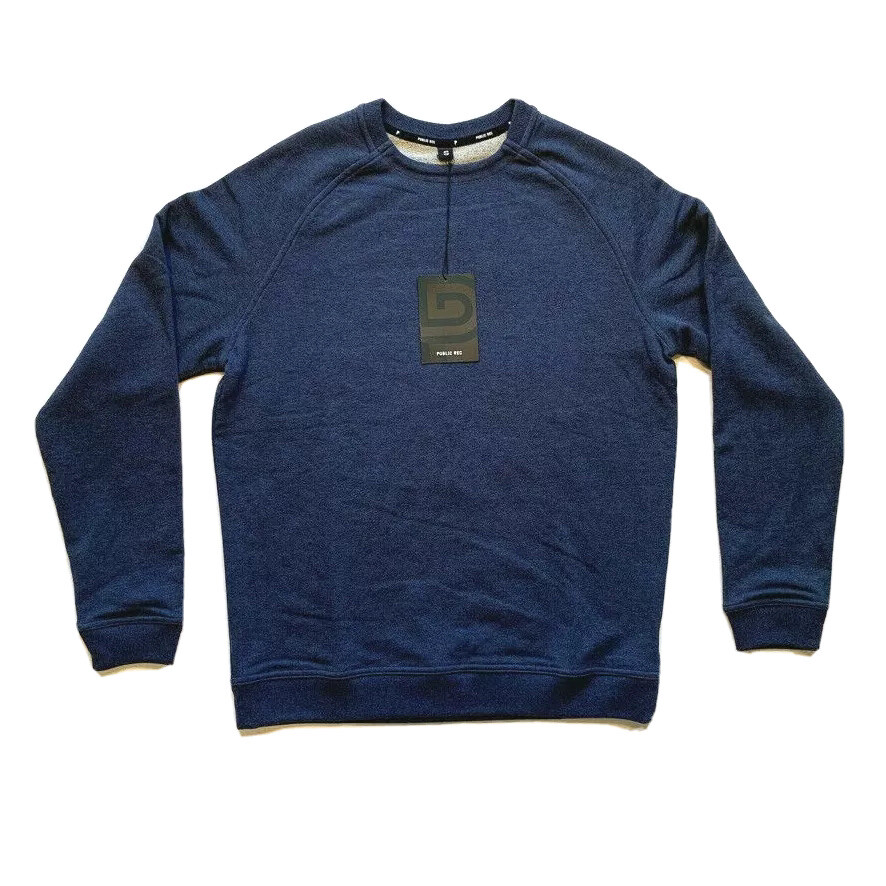 NEW Public Rec Sweater Mens Small Blue Sweatshirt Weekend Crew Pima French Terry