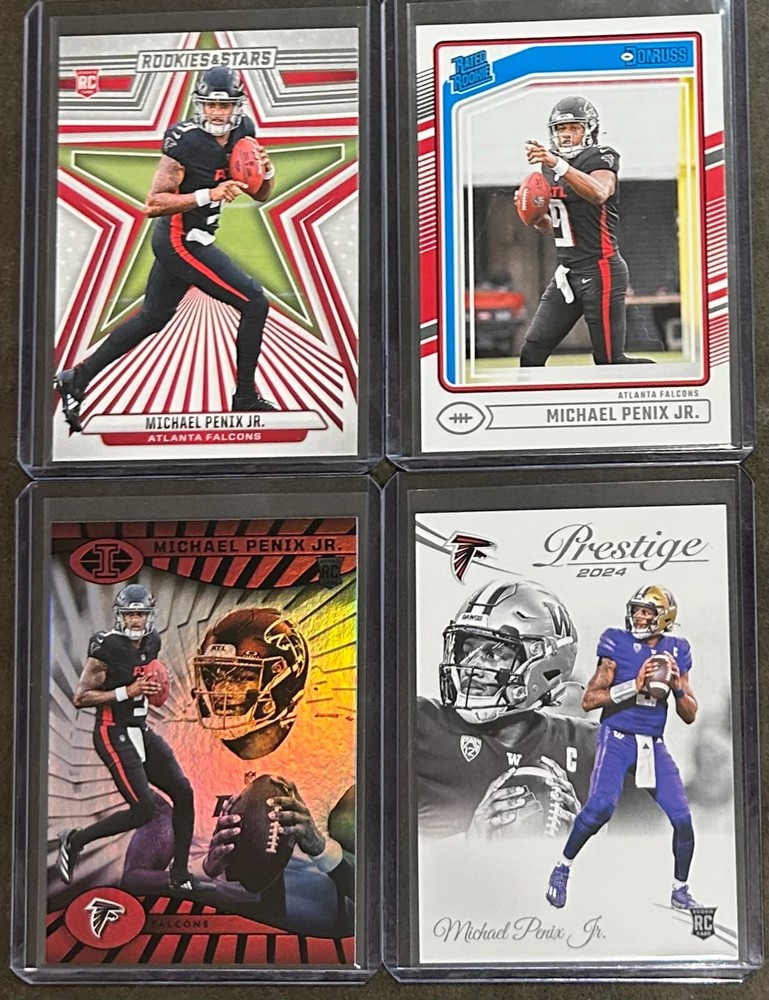 2024 Panini Football Michael Penix Jr. 4 Card Rookie Base Trading Lot!