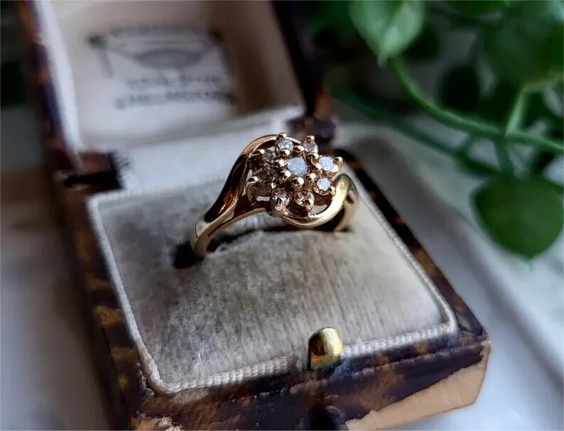 5Ct Oval Simulated Champagne  Engagement Band Ring 14K Yellow Gold Over Silver