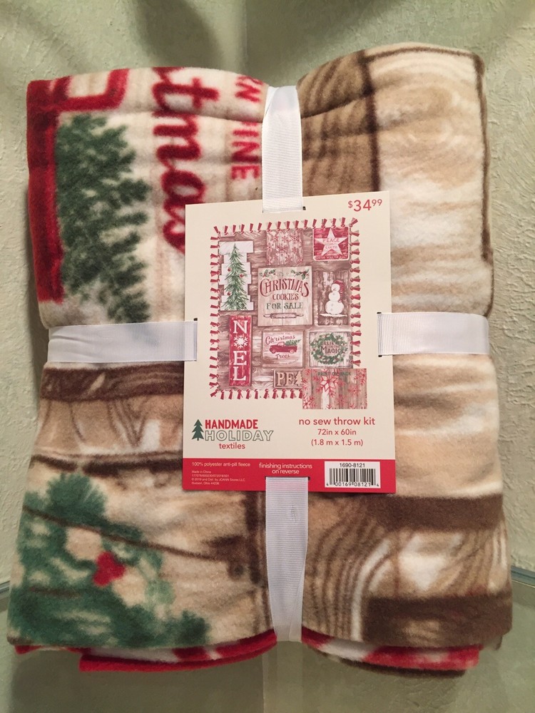 Holiday Fleece Blanket 72”x 60” Christmas Cookies for Sale (No Sew)-image