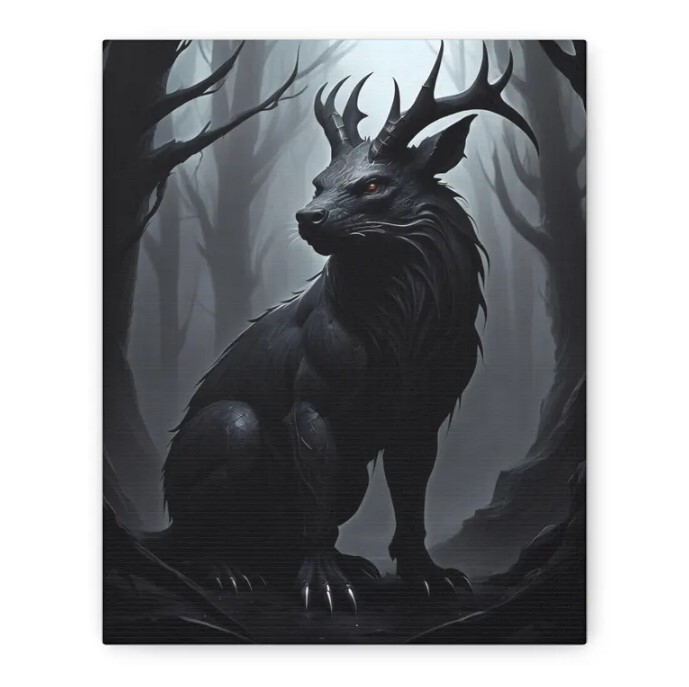 Shadowhorn Beast Fantasy Wall Art for Home Decor