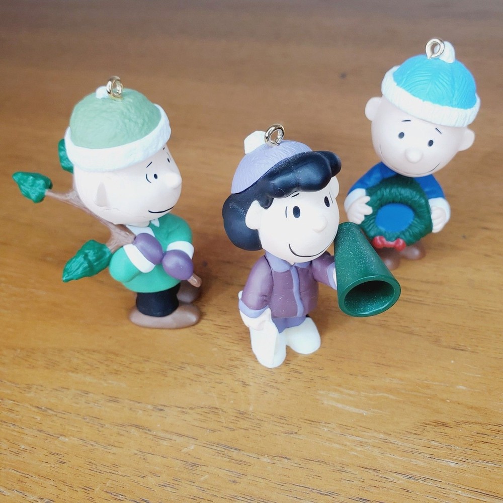Hallmark Peanuts Christmas Ornaments Set of 3 - Charlie Brown Lucy Linus