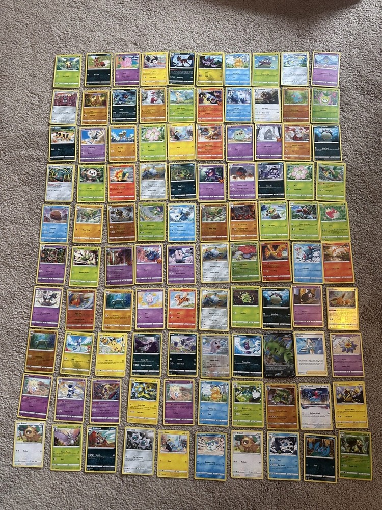 100 Pokemon Cards Bundle - Basic, Stage 1 & Stage 2 Evolution Cards