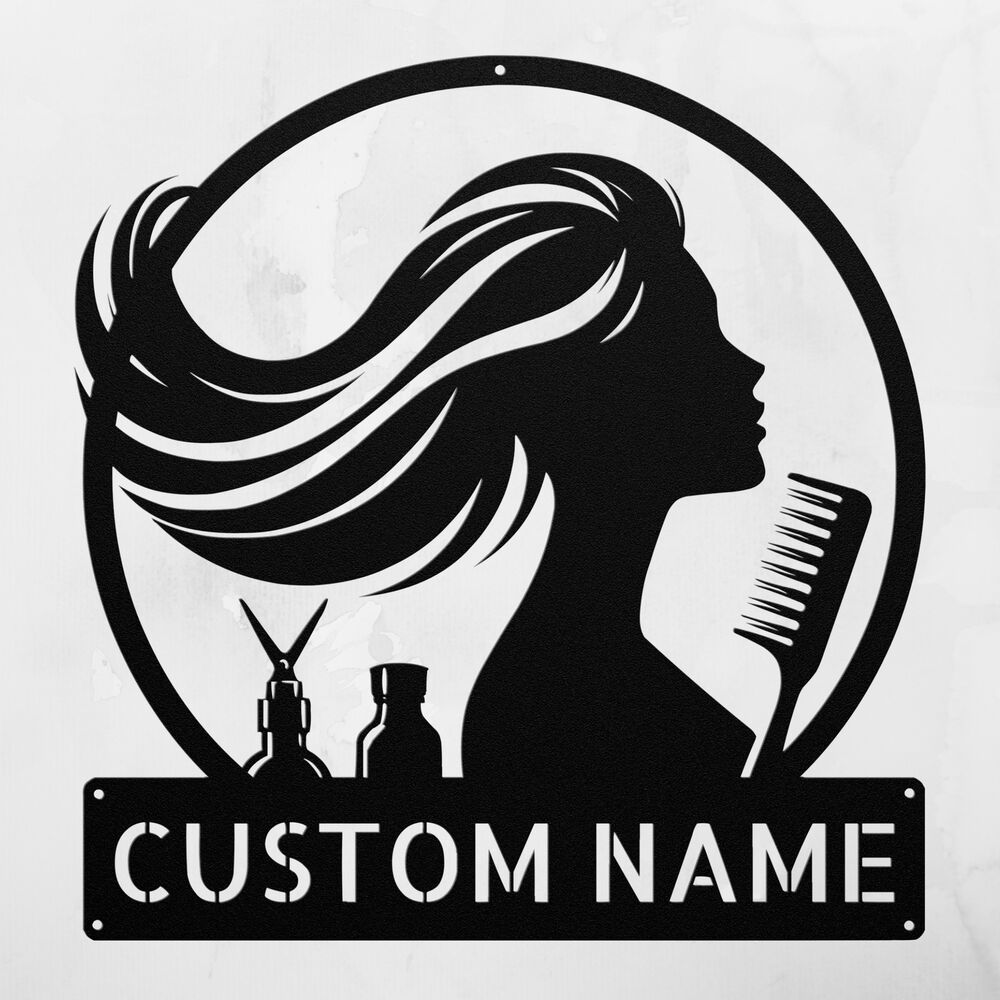Personalized Beauty Salon Metal Sign Custom Hair Salon Decor Gift for Stylist