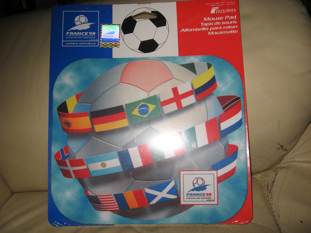 1998 World Cup French Language Sealed Mouse Mat Unused Vintage Fellowes