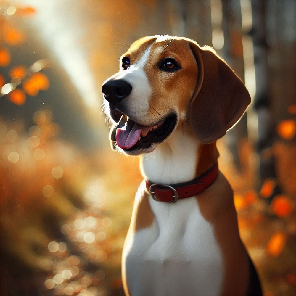American Foxhound | Adorable Dog Breed Art | POSTER 24 X 24 Inches