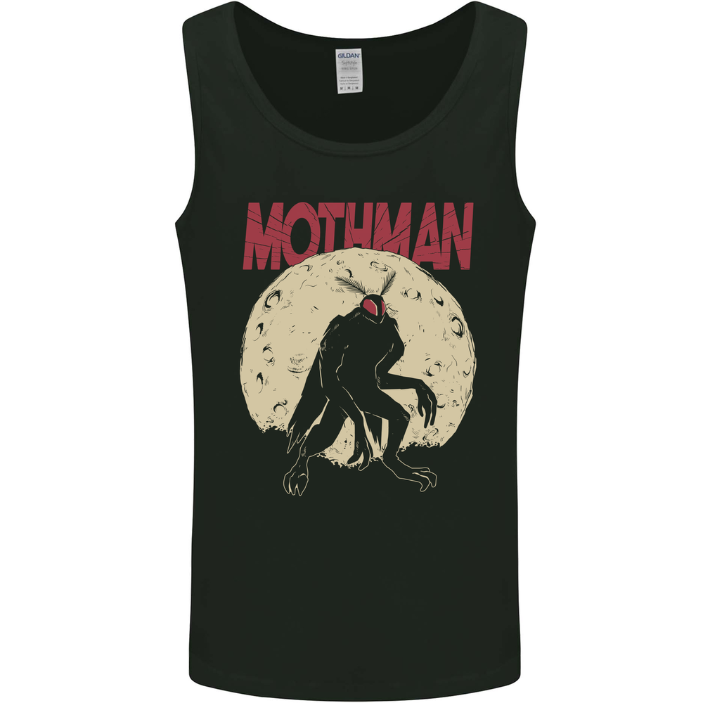 Mothman With Moon Background Mens Vest Tank Top