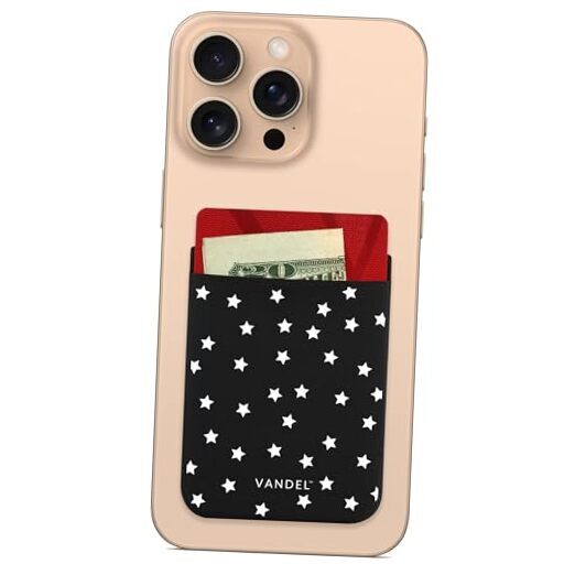 Cute Night Sky Stick-On Fabric Phone Wallet for Women – Pocket-Sized & Stylish