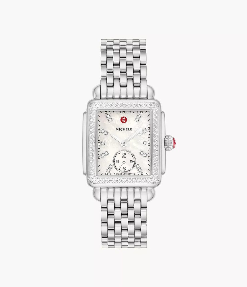 MICHELE MWW06V000122 DECO MID DIAMOND STAINLESS STEEL WATCH 31MM