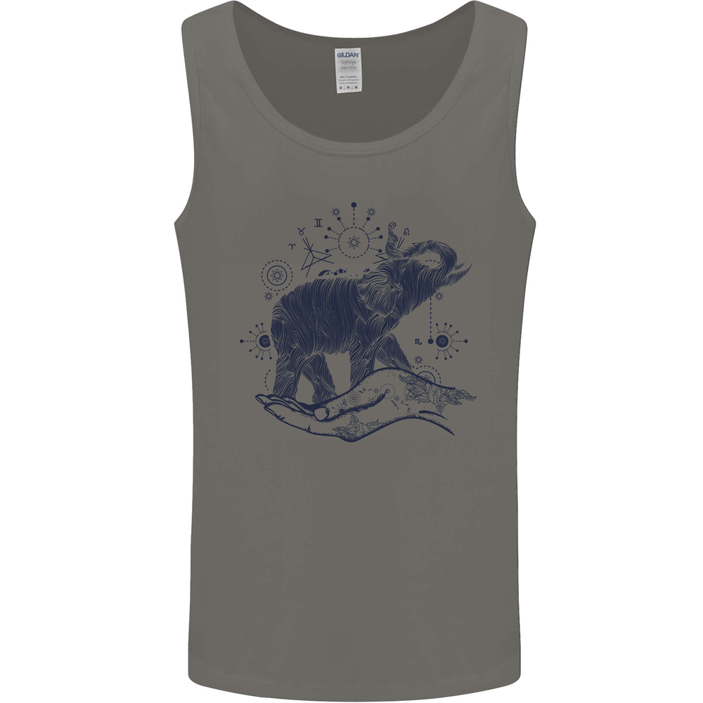 Sacral Style Elephant Meditation Tattoo Art Mens Vest Tank Top