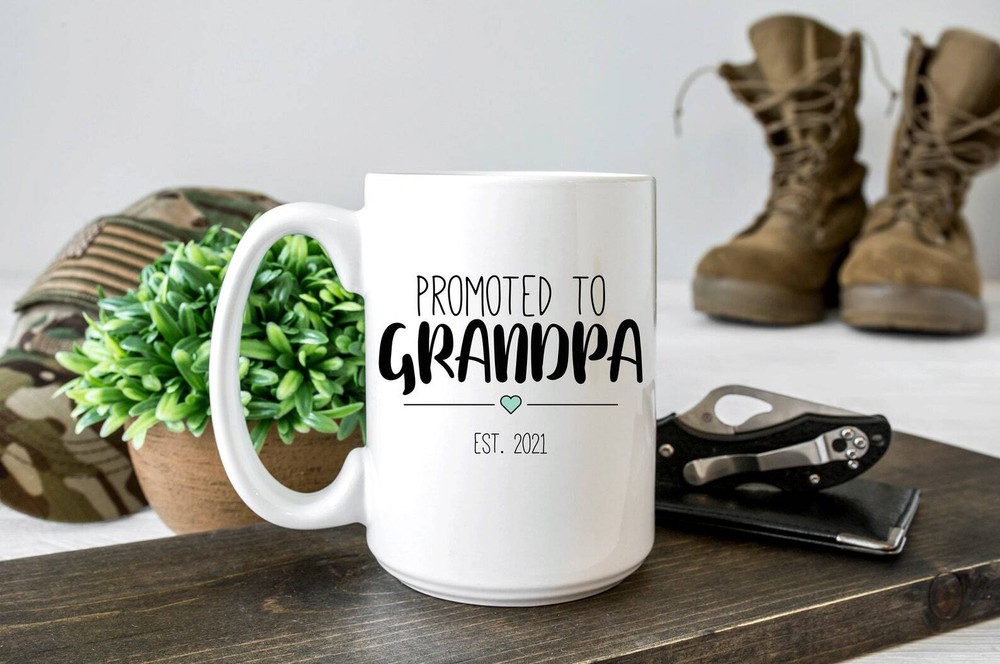 Promoted To Grandpa Coffee Mug Pregnancy Announcement Coffee Mug Custom Gift To
