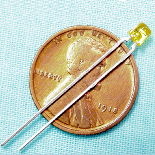 (100) 3mm Yellow LED ** 180° View Concave Top Lense **