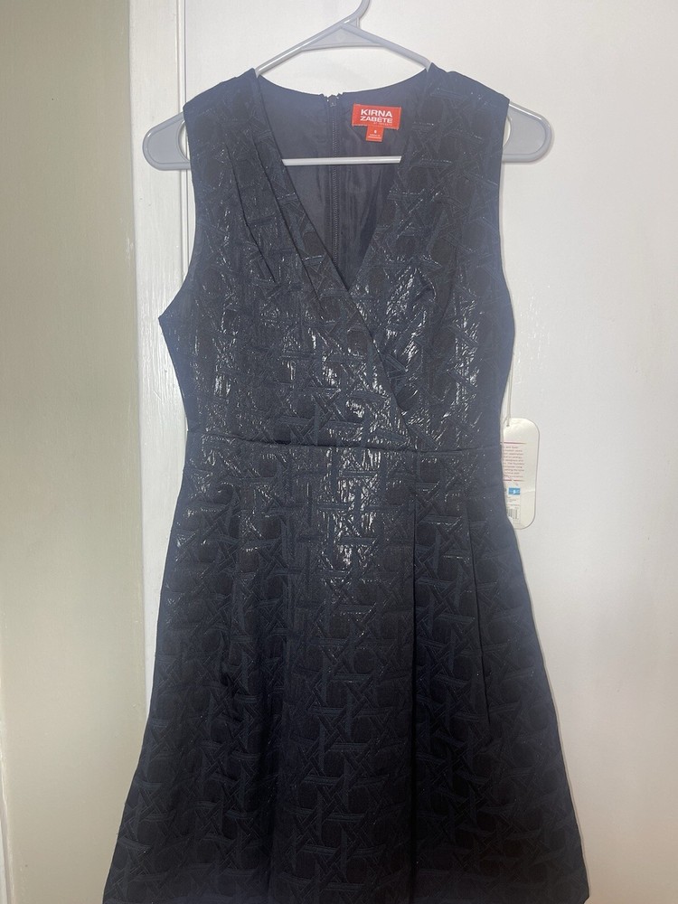 Kirna Zabete Target Little Black Dress NWT Ladies Sz 6 Metallic Pattern