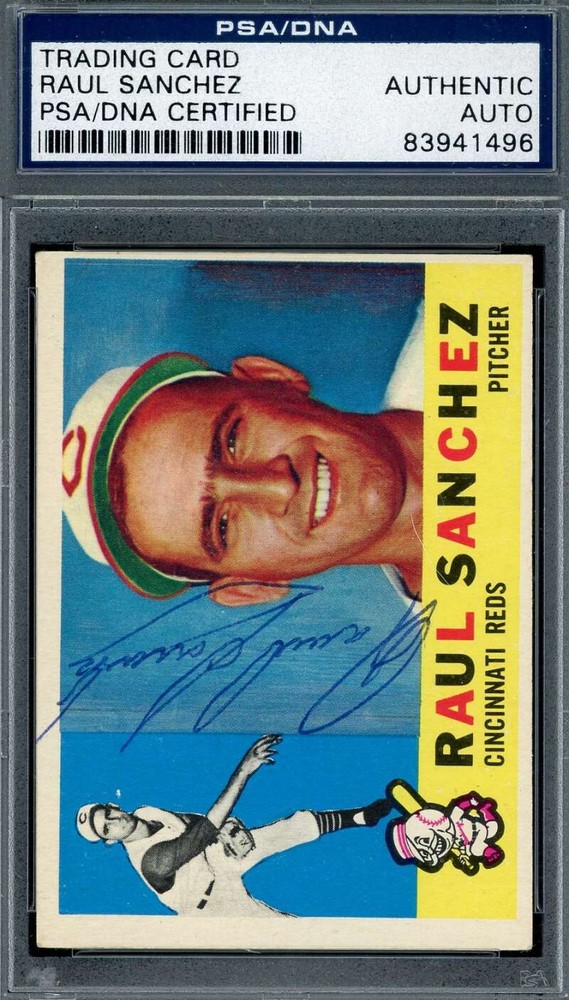 Autógrafo Topps 1960 firmado por ADN de Raúl Sánchez PSA