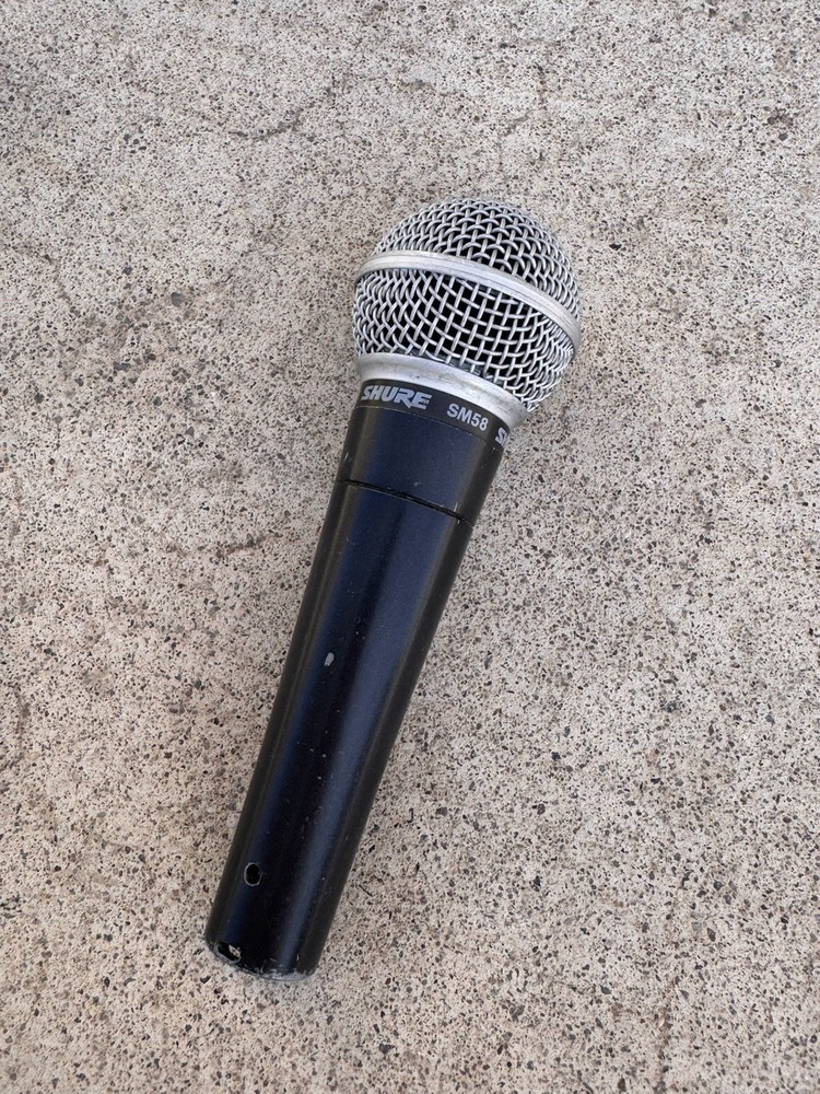 For Repair: Shure SM58 Dynamic Microphone Cardioid XLR Vocal Mic Black Silver