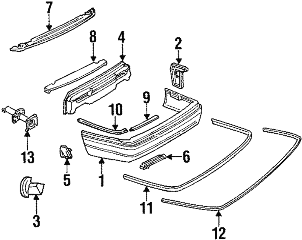 Genuine GM Rear Bumper Fascia Extension Part #03540044