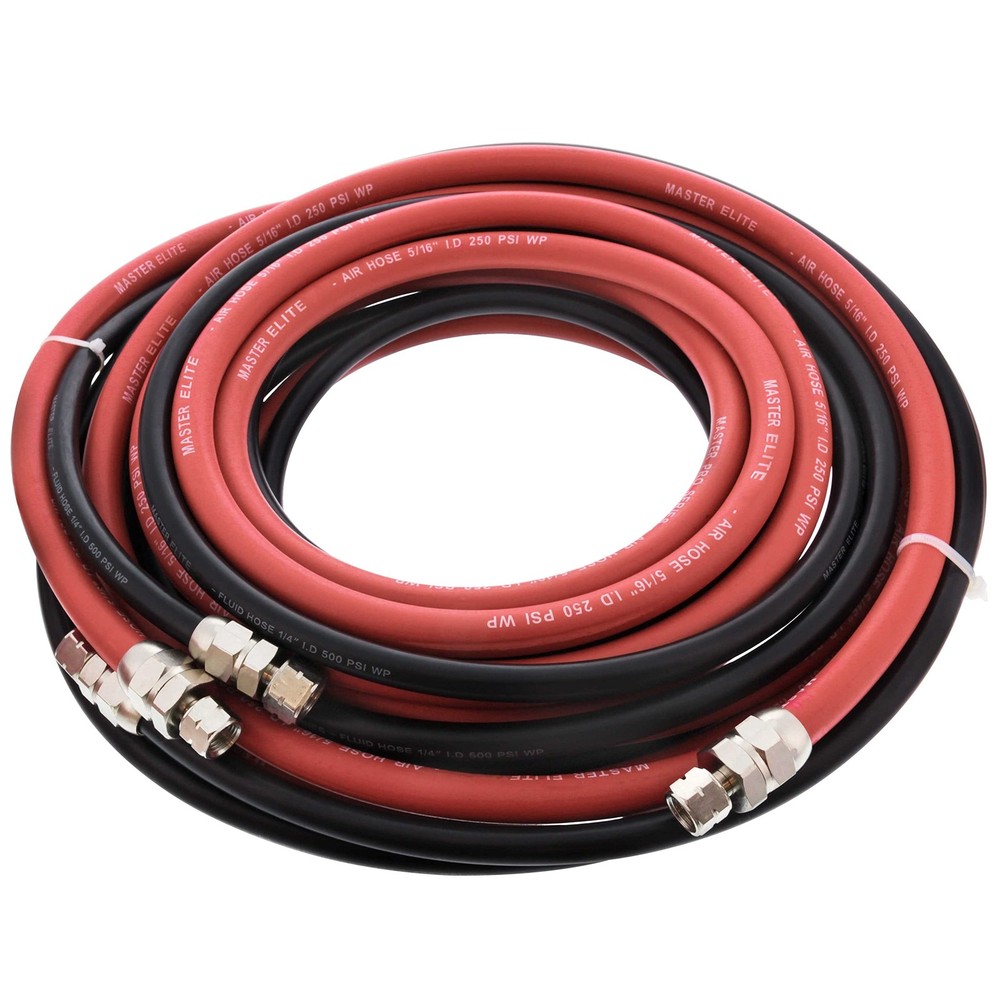 25ft Heavy-Duty Air and Fluid Hose Kit for Spray Guns and Pressure Pots