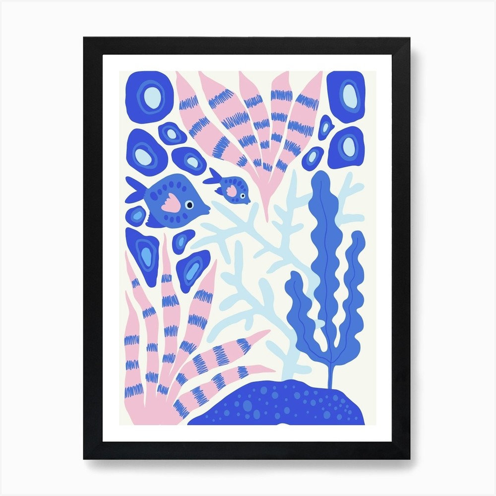Sea Life Ocean Collection Boho Art  Framed Wall Art Poster Canvas Print Picture
