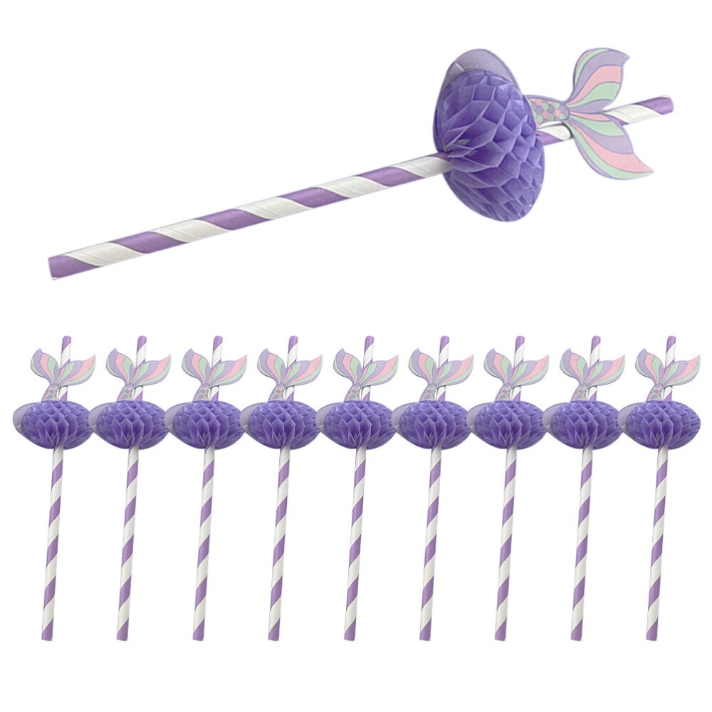 50 Pcs Beverage Straws Mermaid Paper Jumbo Smoothie Fat for Milkshakes Banquet