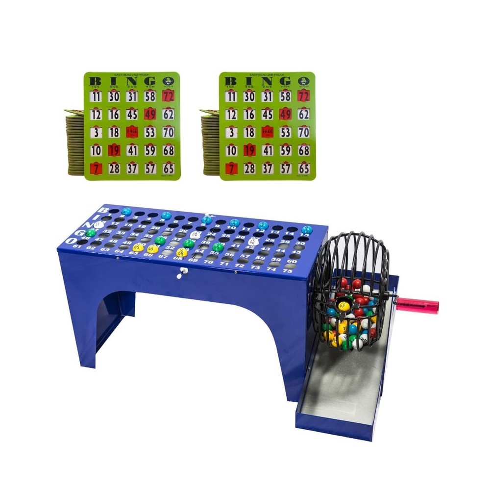MR CHIPS Bingo Cage and Balls Set Plus 50 Easy Read Bingo Cards