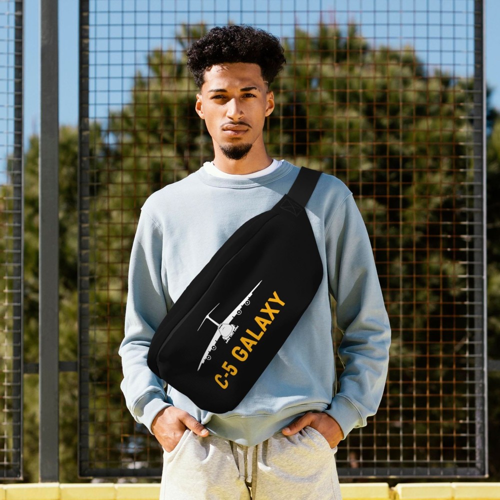 C-5 Galaxy Crossbody Waist Pack Adult Belt Bag Men's Chest Adjustable Waist Bag