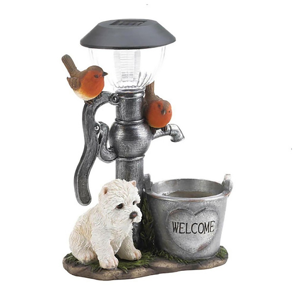 Resin Solar Garden Statue with Animal Figures Adding Charm to Outdoor Spaces