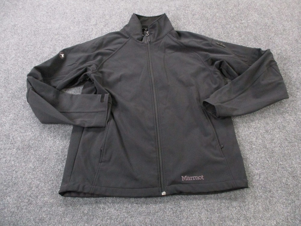 Marmot Jacket Mens L Black Nylon Softshell Outdoors Active Hiking Performance