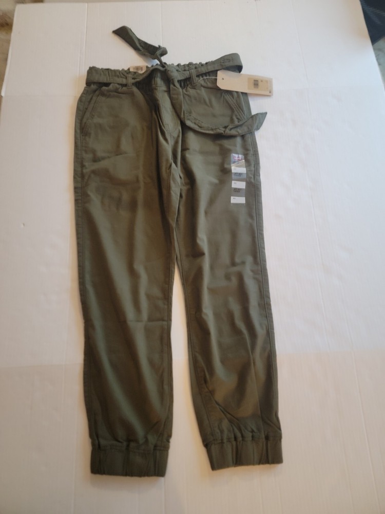 Levi's Olive Stretch Waist Band Size XS Green Pants With Tie