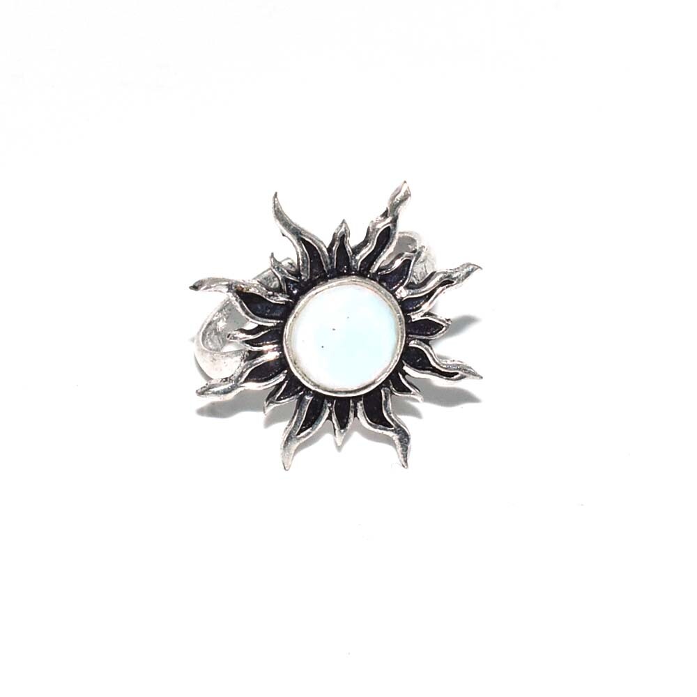 Milky Opalite Sun Gemstone Adjustable Ring Christmas Sale Jewelry b968-image