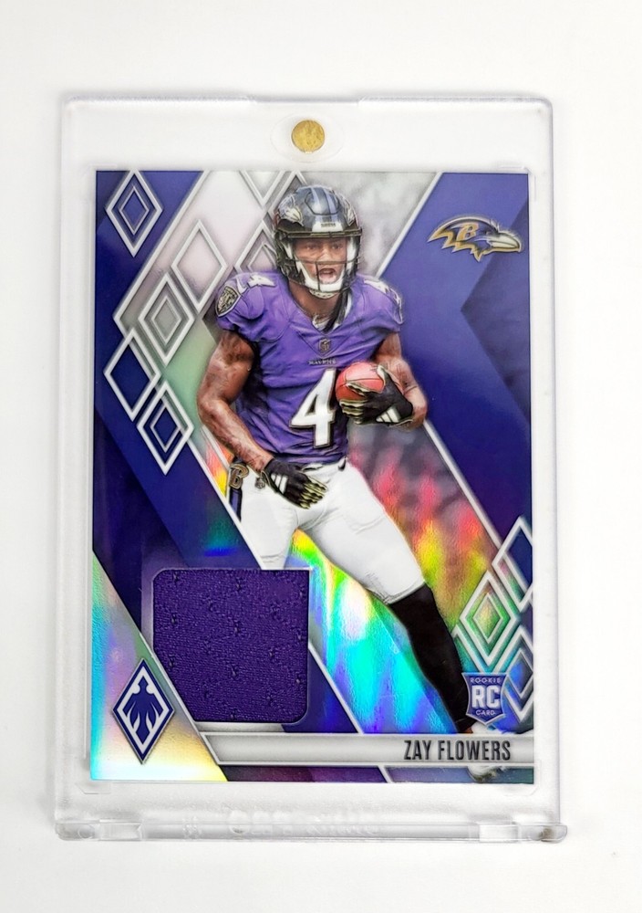2023 Phoenix Zay Flowers Baltimore Ravens Mint Silver Jersey Patch Rookie Card #/ED BC