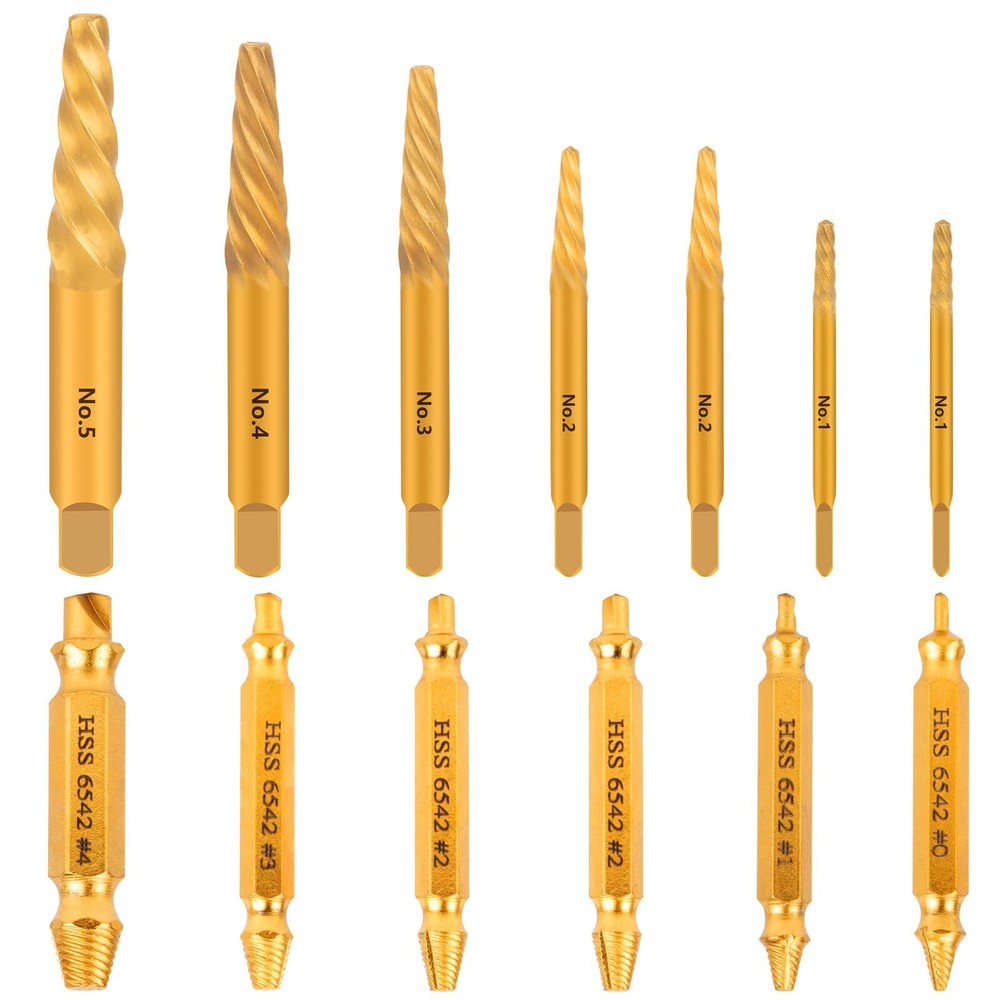 13 PCS Easy Out Bolt Extractor Set Drill Bit Tools for Rusty Broken Screw